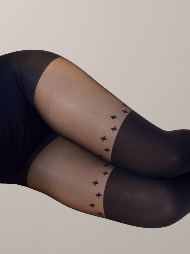 Collant cuissardes motif étoilé – From Rachel