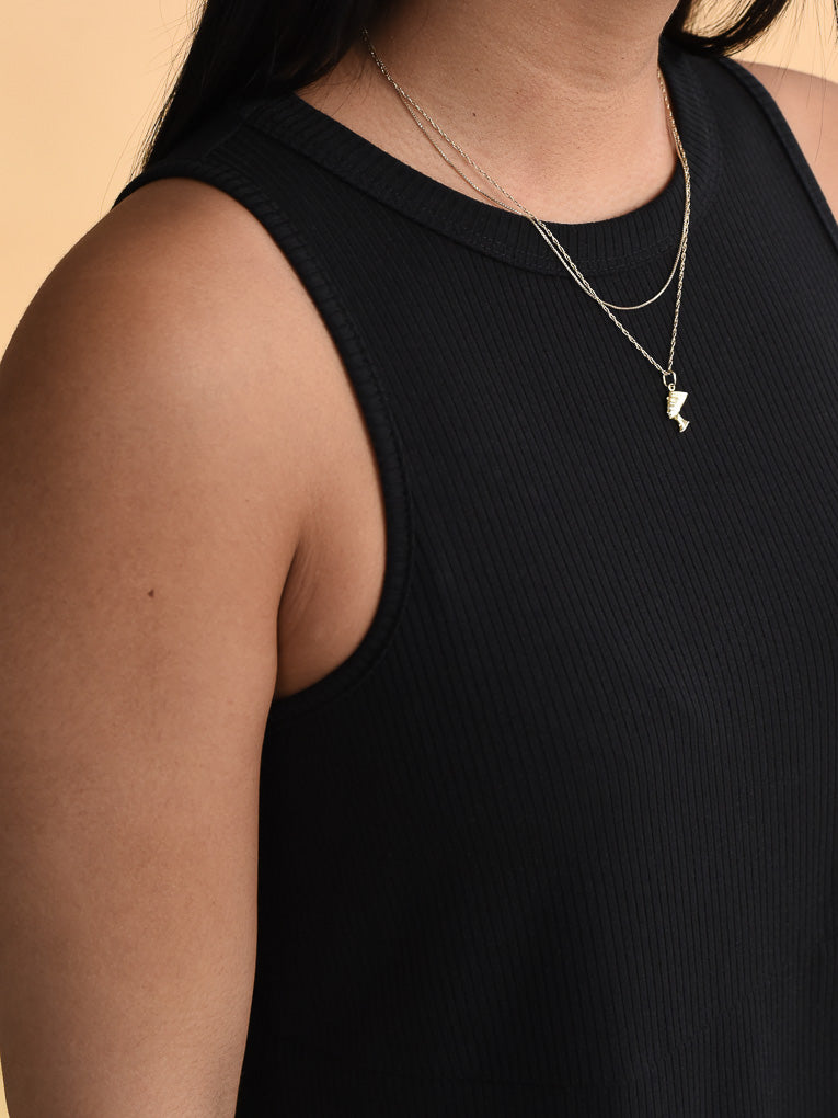 robe sans manches noire pour femmes