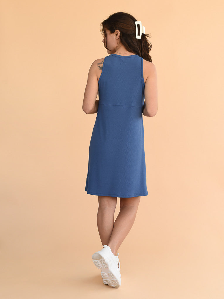robe courte bleue