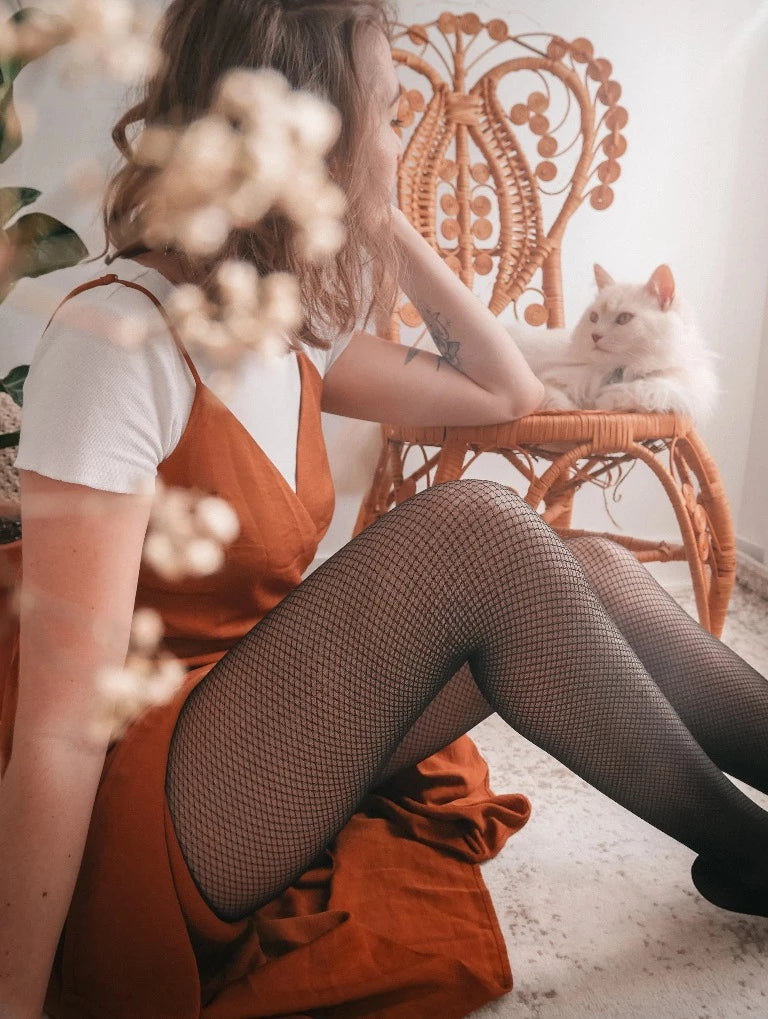 Back Seam Fishnet Style Tights