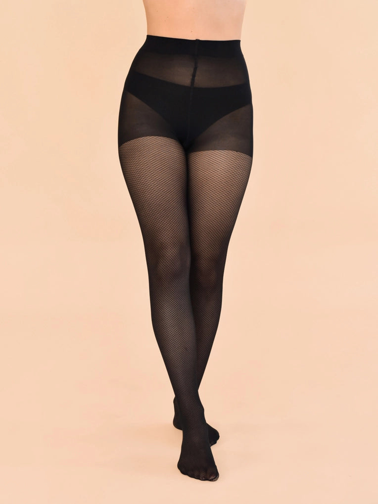 collant résille avec ligne arrière noir Rachel Canada