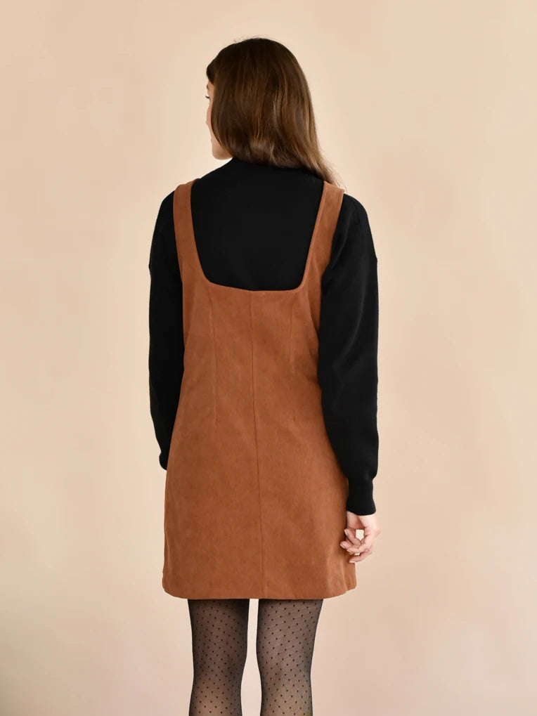 Cognac Corduroy Dress sleeveless