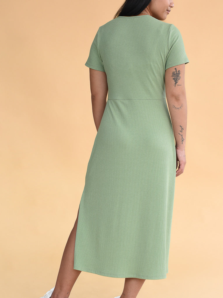 Carrie Sage Short Sleeves Dress