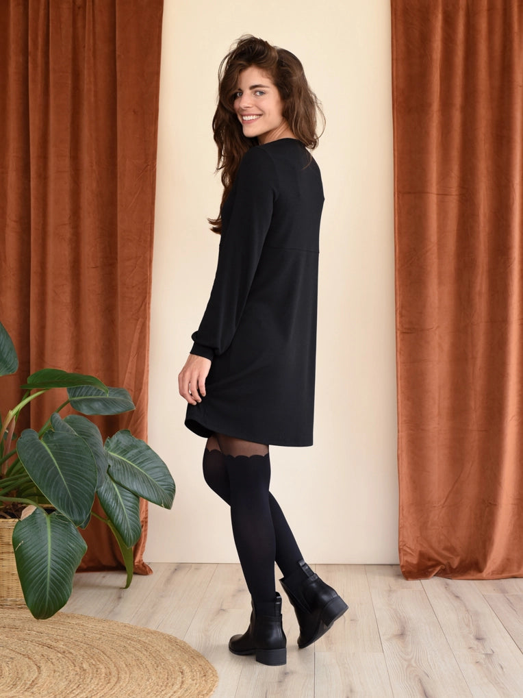 Charlotte Black Rib Dress From Rachel