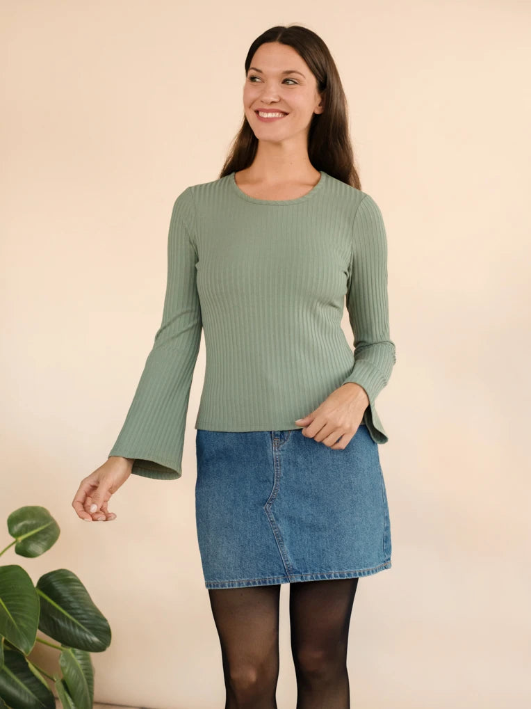 Women's Sage Rib Top long sleeves