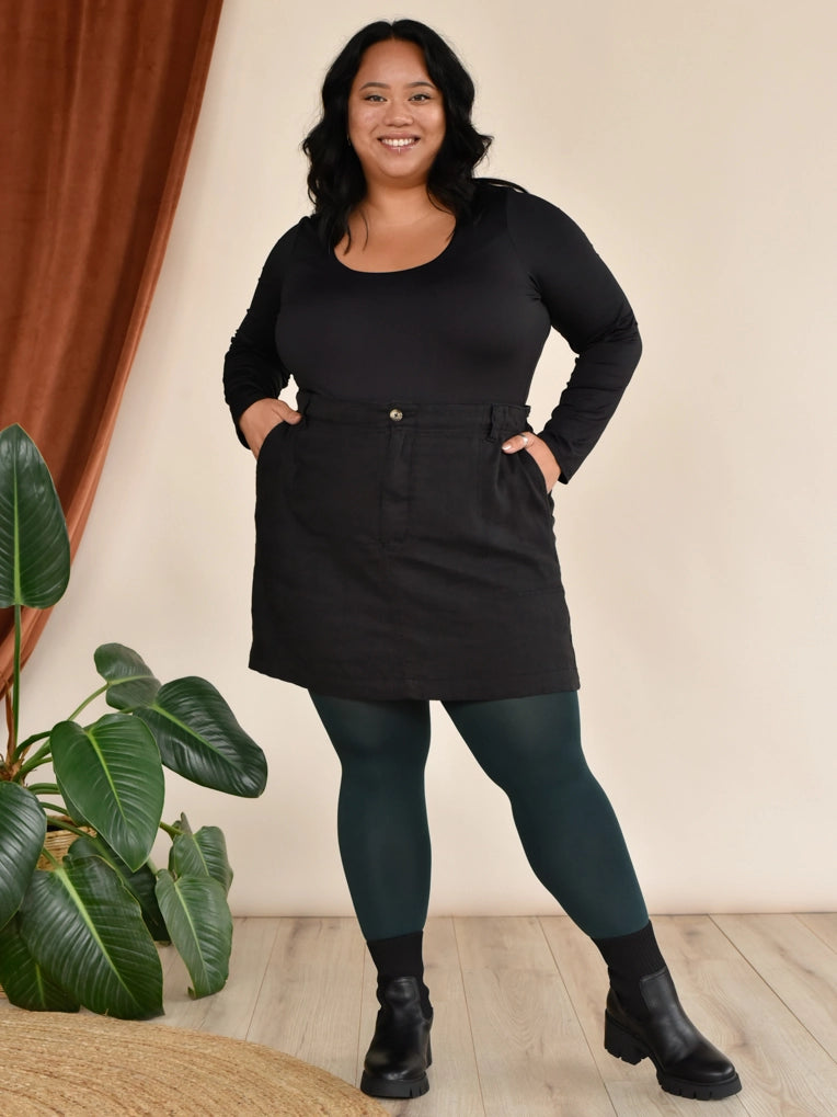 green forest opaque tights