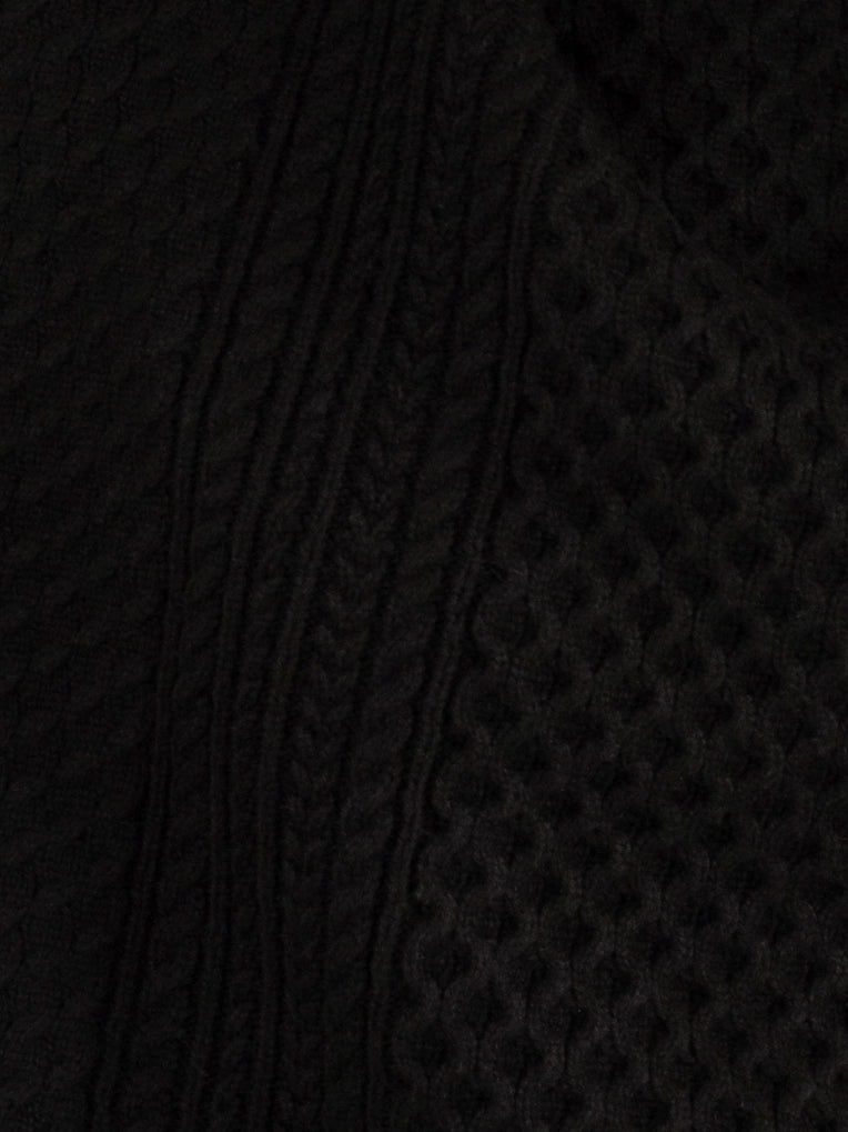 black cable knit sweater dress for women