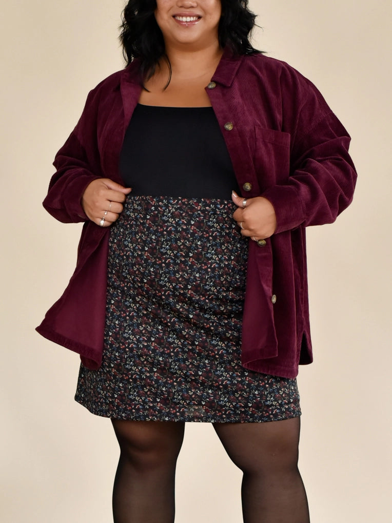 Plus size women's floral skirt