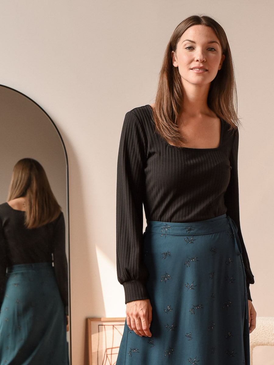 haut tricot côtelé femmes