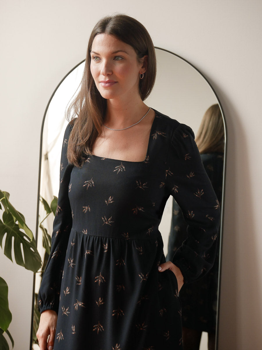 Women's Black Wrap Blouse