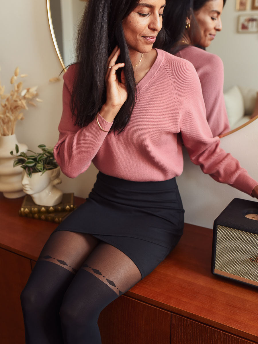 Over-the-knee Diamonds and Dots hosiery