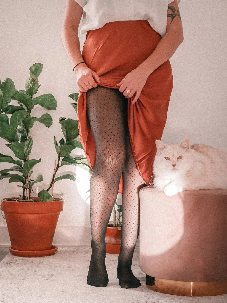 collant effet résille femmes