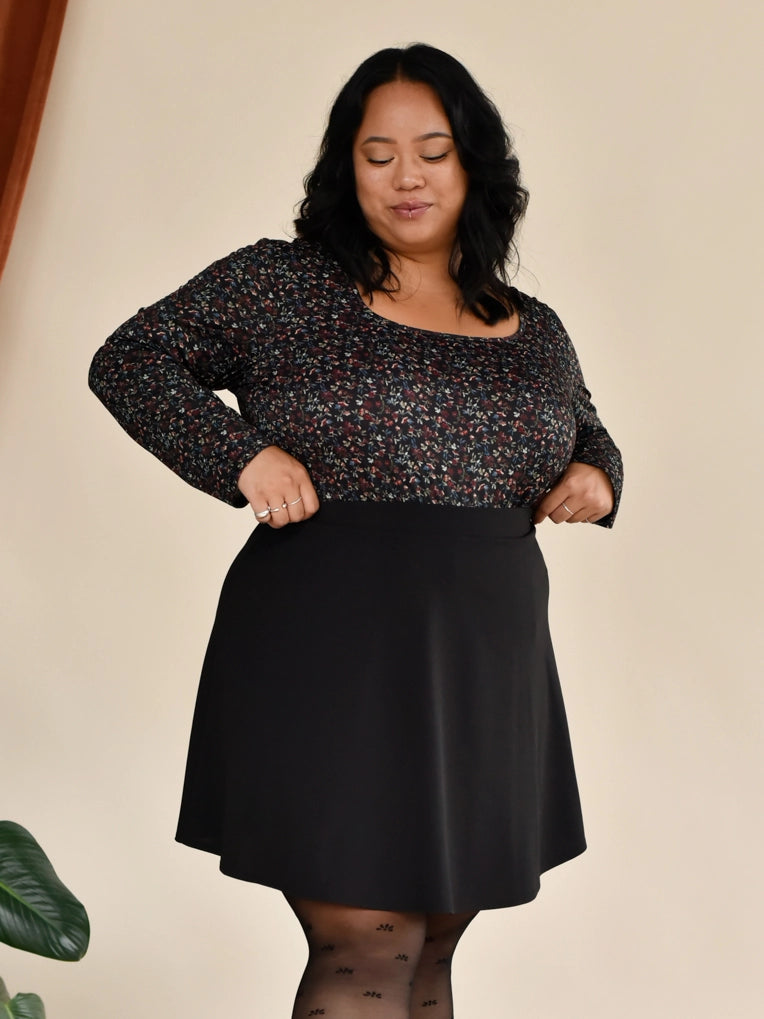 women's plus size long sleeve floral top