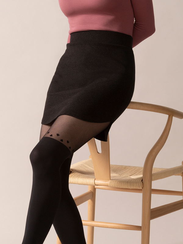 Side Tulip Mini Skirt in Charcoal Brushed Knit by From Ra