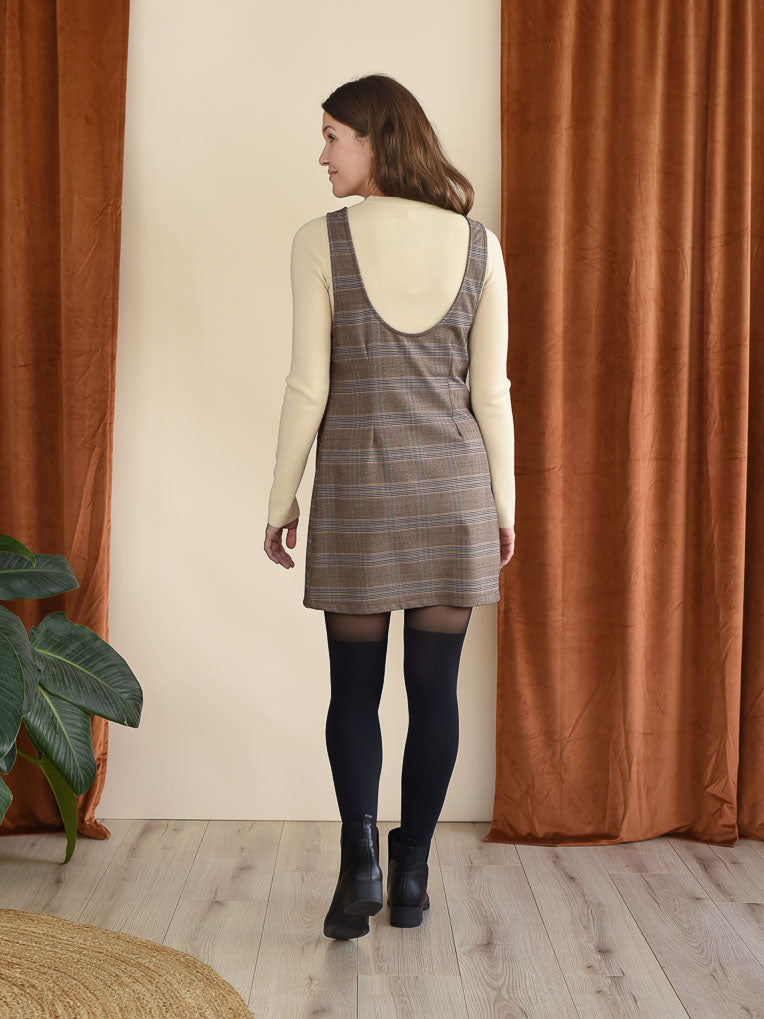 robe pour femmes à carreaux brun