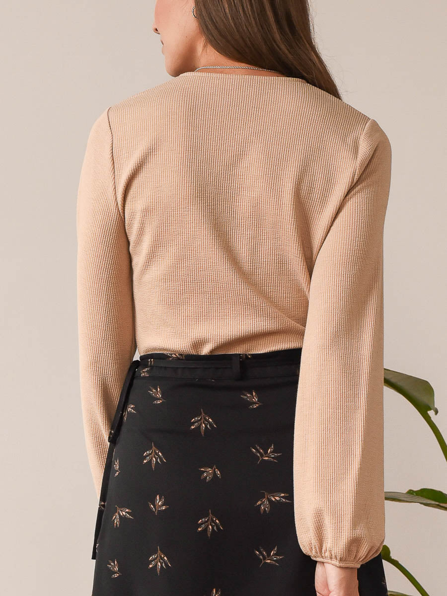 Haut manches longues femmes beige