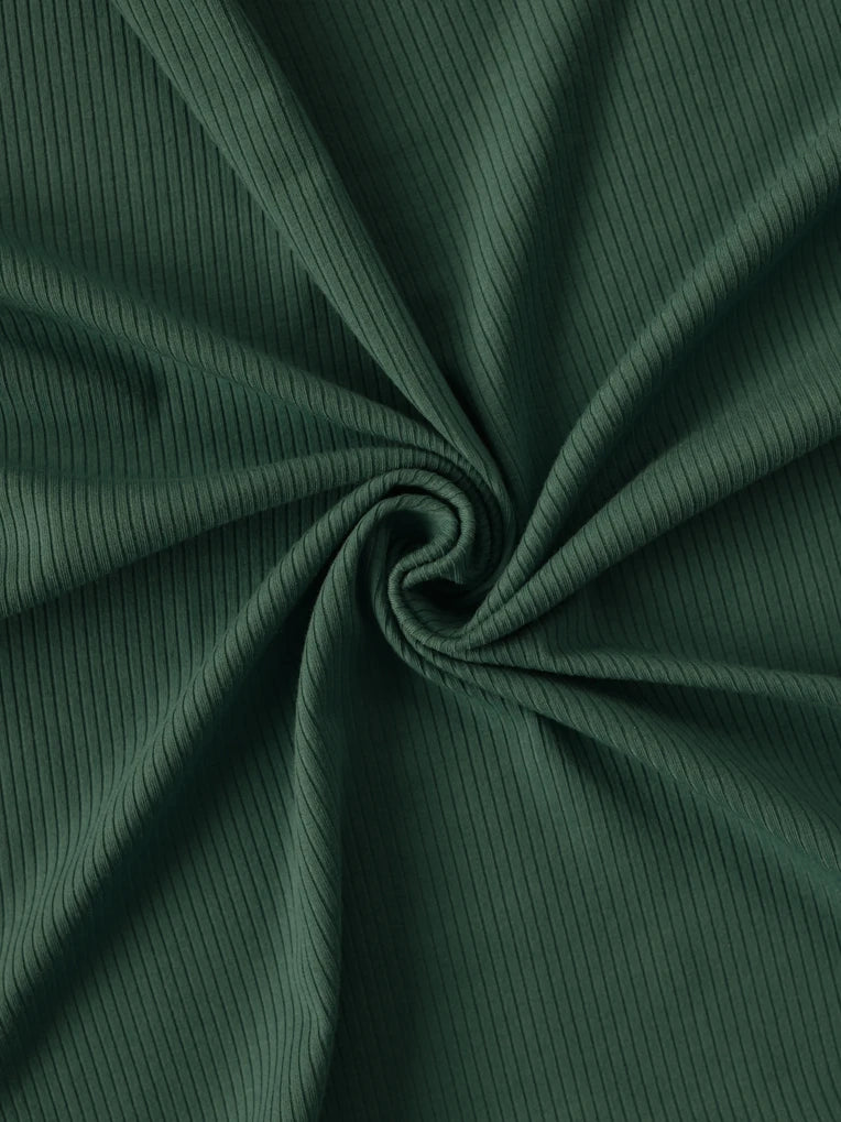 Charlotte Forest Green Rib Dress