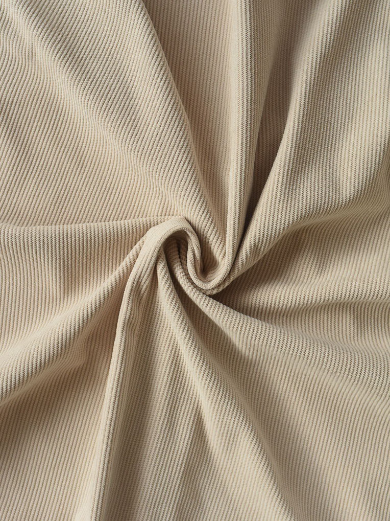 Beige Corduroy Overall Dress