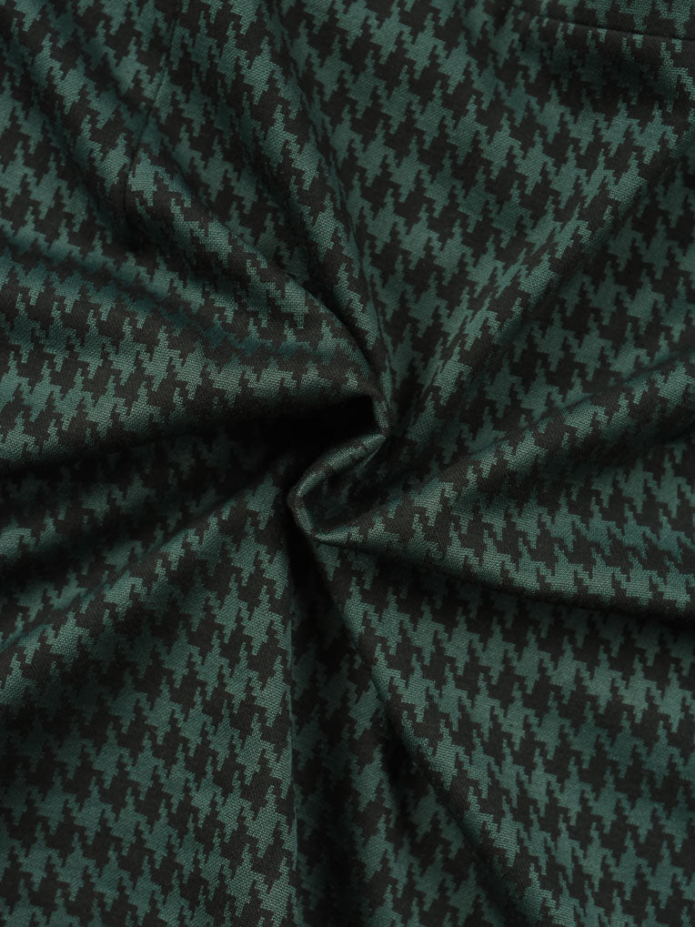 Green Houndstooth Mini Skirt