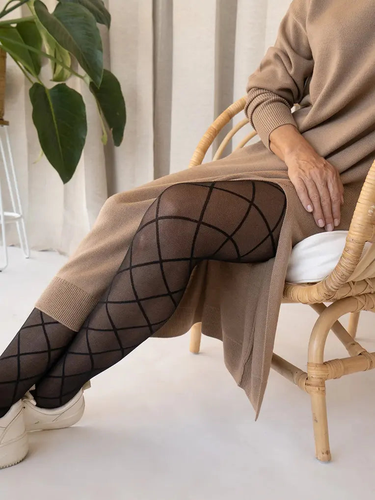Argyle tights top plus size
