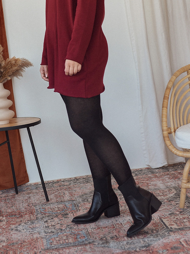 Burgundy Lyocell 80D warm tights – From Rachel
