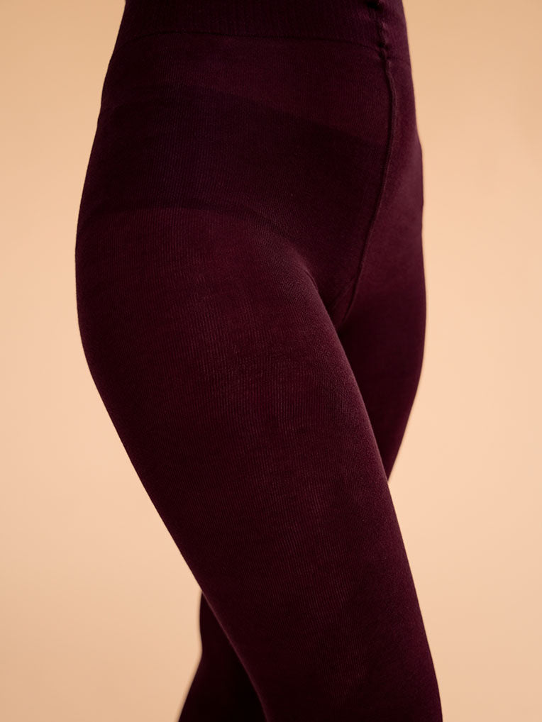Burgundy Lyocell 80D warm tights – From Rachel
