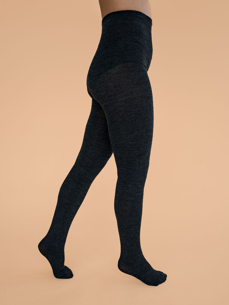 Style 110 warm tights in black with grey dots