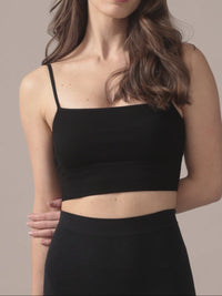 Camisole courte sans coutures en Noir