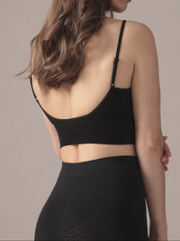 Camisole courte sans coutures en Noir