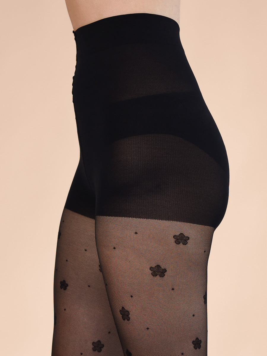 Cute Black Ruler Patterned Pantyhose Tights for Women