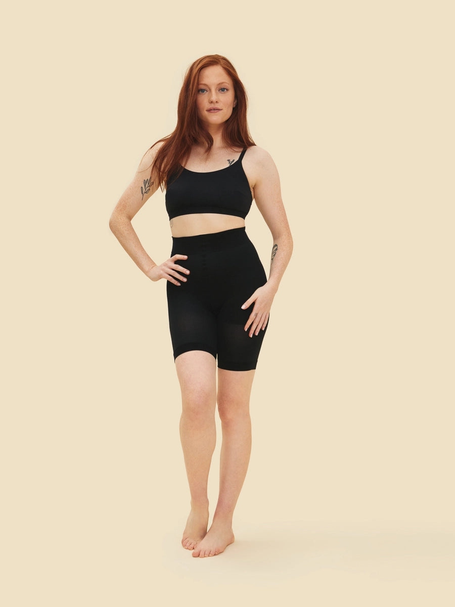 High rise cool touch shaping short black