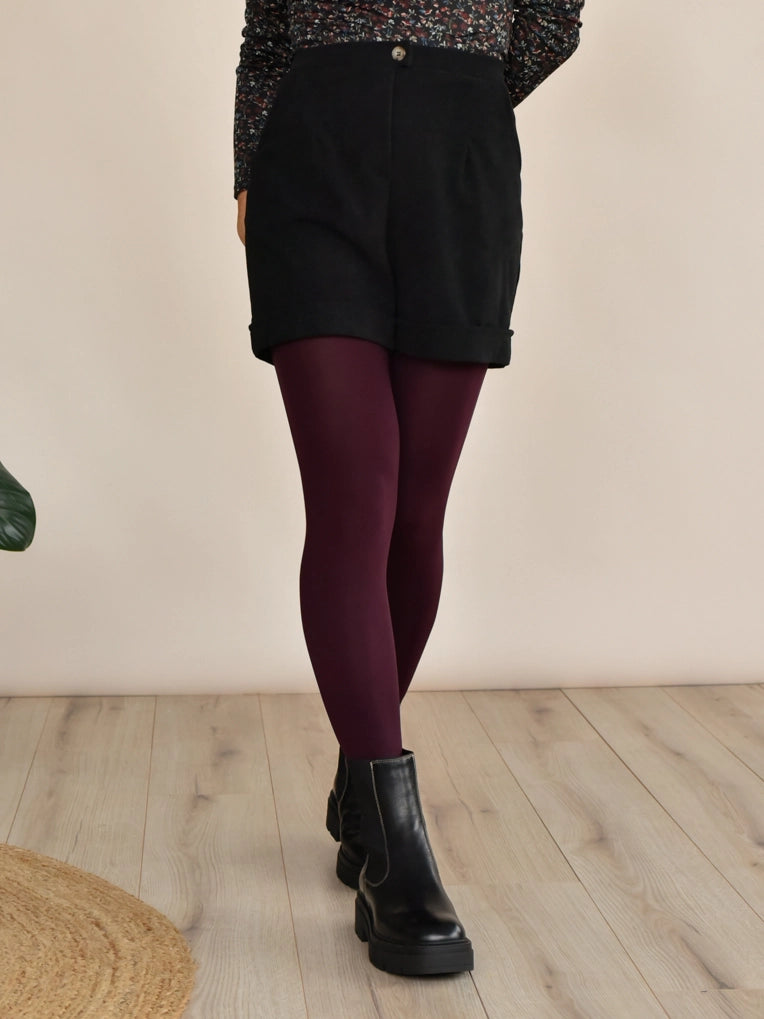 Burgundy opaque tights