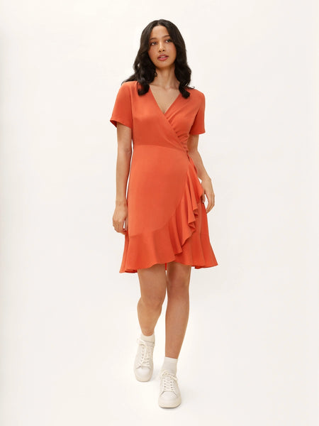 Garden ruffle wrap dress hotsell