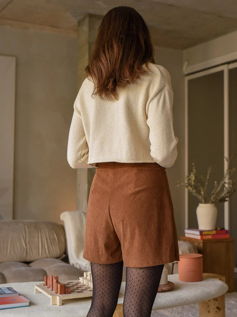 Corduroy skirt shop camel