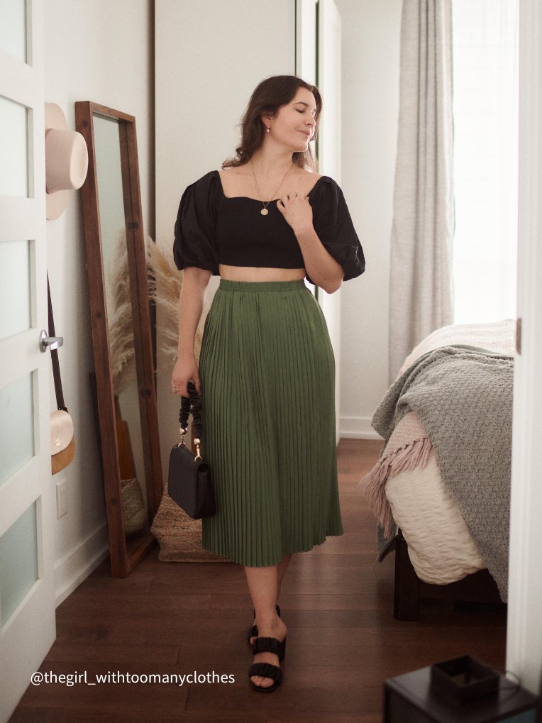 Green skirt outlet outfit 64