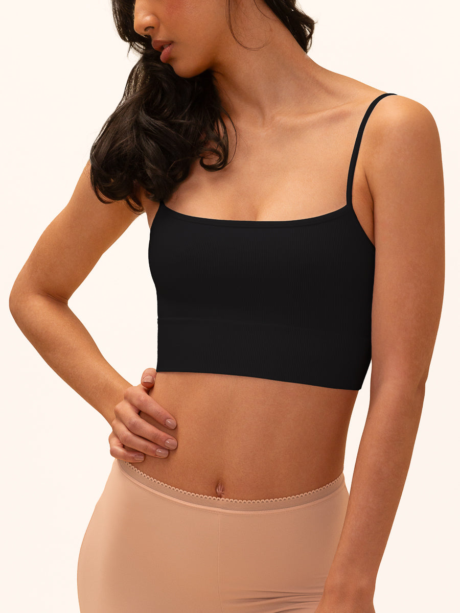 Camisole courte sans coutures en Noir