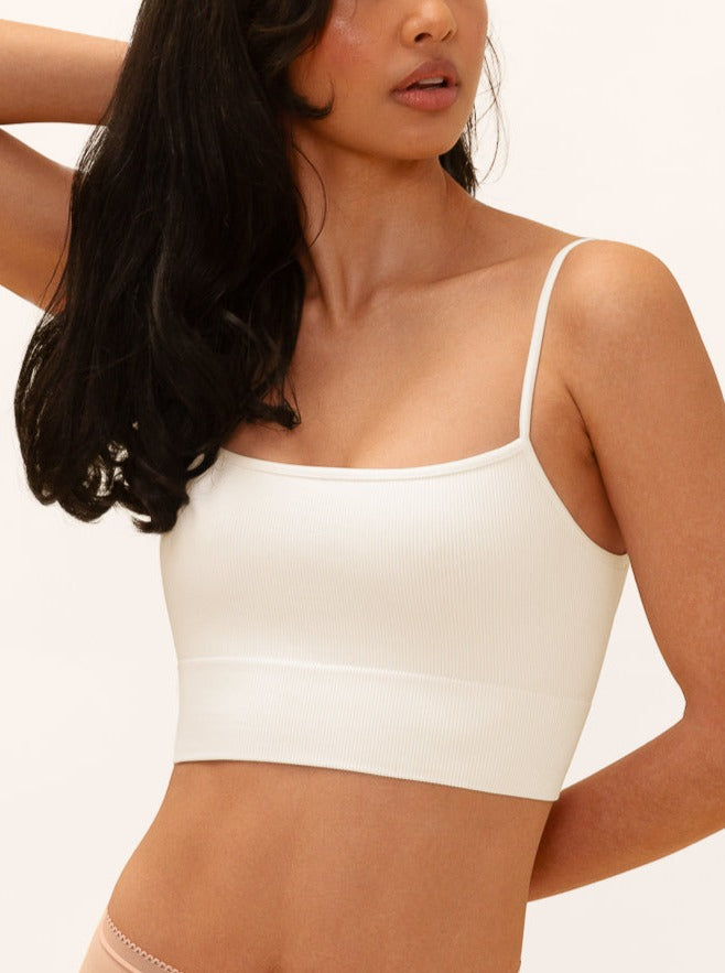 Seamless Cropped Cami in Pure White