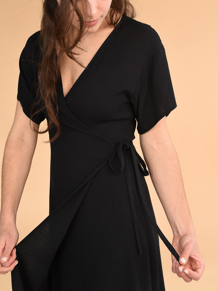 Devon Black Wrap Dress – From Rachel