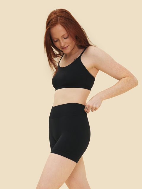 Seamless black under shorts sustainable comfort breathable