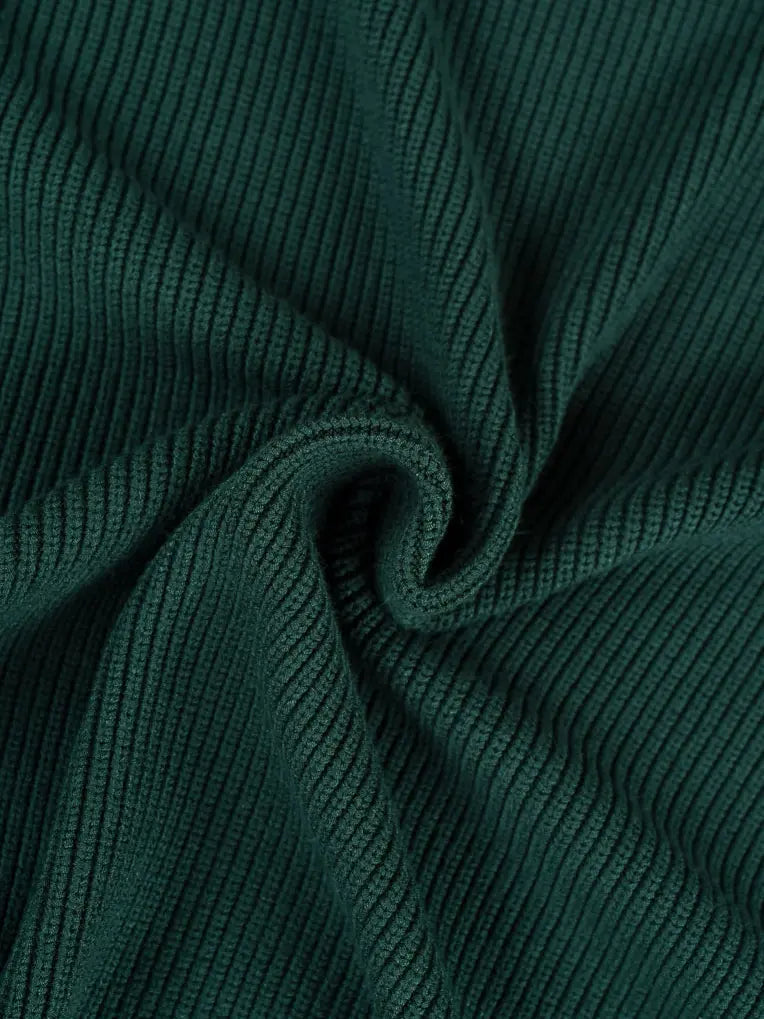 knit green forest dress