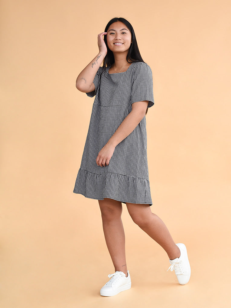 Plaid babydoll dress for women made in canada