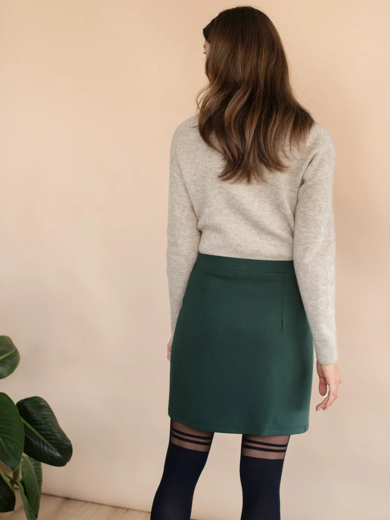 Bottle green mini clearance skirt