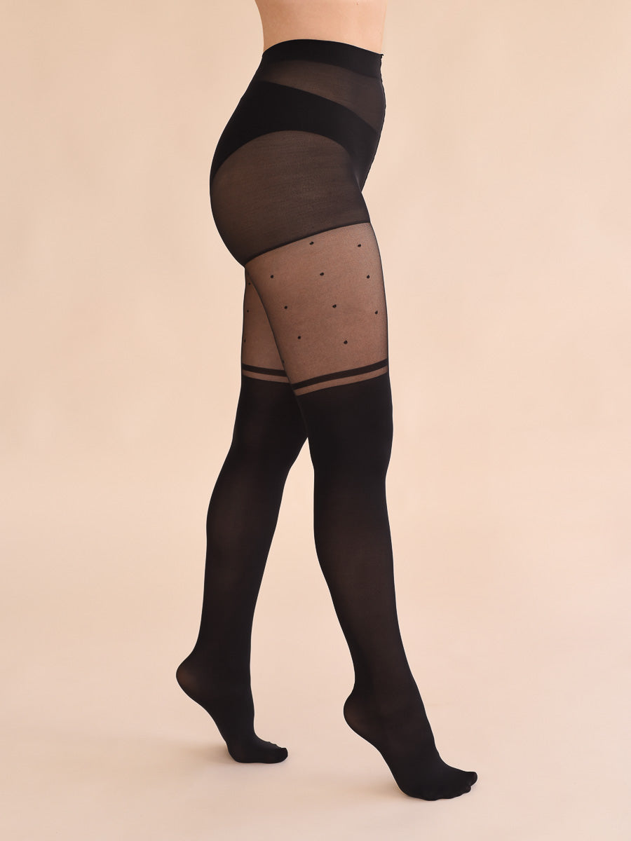 Black Lyocell 80D warm tights – From Rachel
