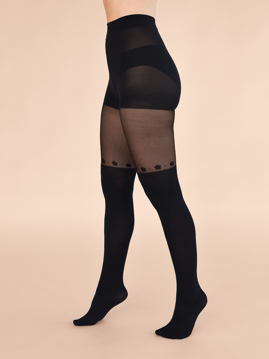 over-the-knee black tights