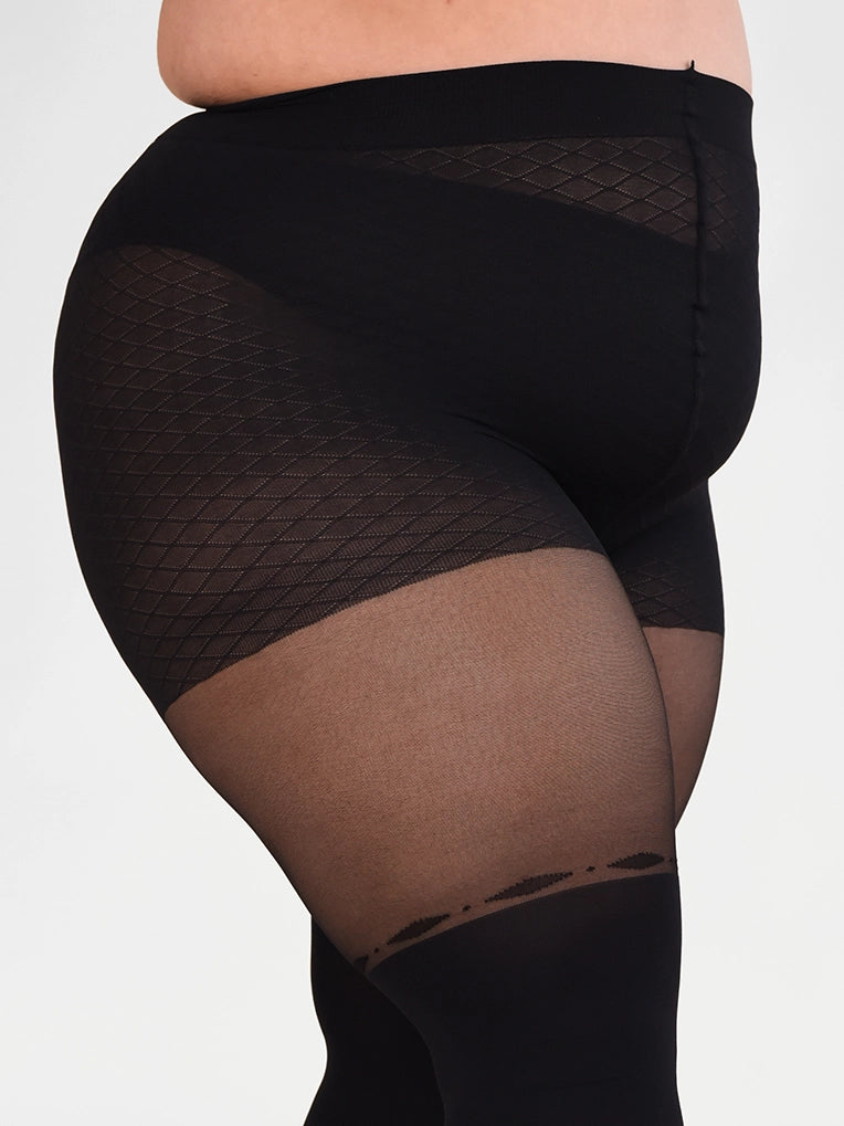 Diamond & Dot Over-the-Knee Tights