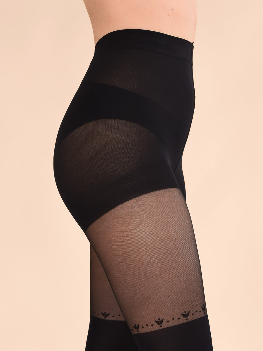women's over-the-knee black tights