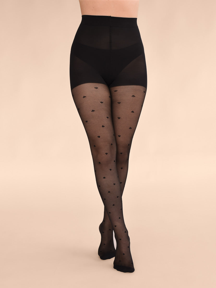 P-KOLL-G1 Woman: Printed tights with laser-cut slits