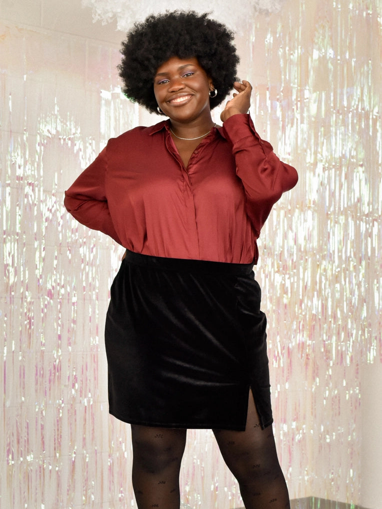  Black Velvet Skirt