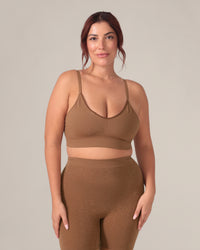 Leopard Soft Touch Seamless Bralette in Coffee