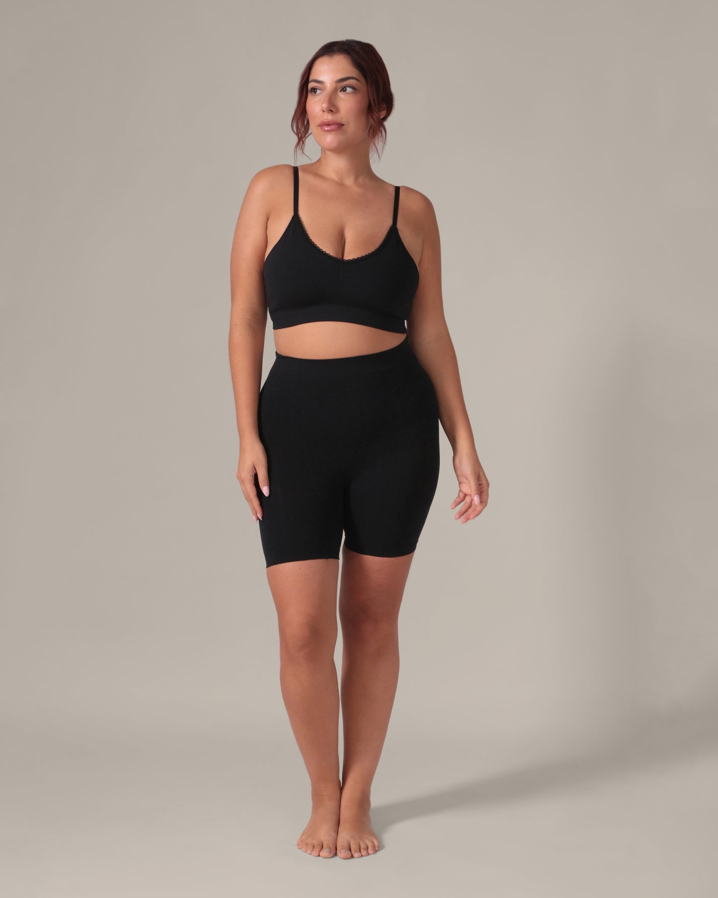 Short sans coutures motif léopard - Noir